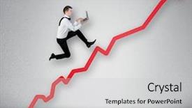  Presentation with statistics - PPT theme with red arrow report growth statistics background and a light gray colored foreground