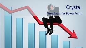  Presentation with monthly report sales in statistics - Cool new PPT layouts with red arrow report loss statistics backdrop and a sky blue colored foreground