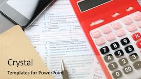  Presentation with attorney - Colorful PPT layouts enhanced with red attorney - calculator with documents and cellphone backdrop and a lemonade colored foreground