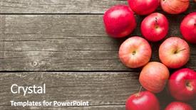  Presentation with autumn wood - Amazing presentation theme having red autumn apples on old backdrop and a  colored foreground
