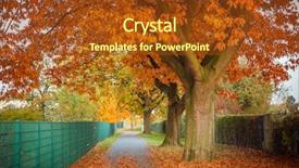  Presentation with oak tree - PPT layouts featuring red autumn oak tree background and a tawny brown colored foreground