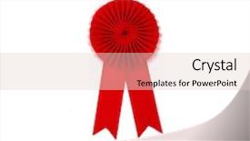  Presentation with award - Presentation theme with red award ribbon badge isolated background and a lemonade colored foreground