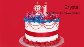  Presentation with 21st birthday - Audience pleasing slides consisting of red background a special birthday backdrop and a red colored foreground
