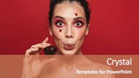  Presentation with candy heart - Beautiful slides featuring red background holding heart shape backdrop and a coral colored foreground