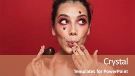  Presentation with candy heart - Theme with red background holding heart shape background and a coral colored foreground