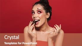  Presentation with candy heart - Audience pleasing theme consisting of red background holding heart shape backdrop and a coral colored foreground