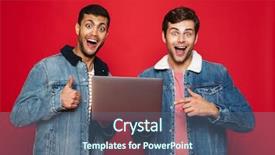  Presentation with cheerful - Beautiful PPT layouts featuring red background holding laptop computer backdrop and a  colored foreground