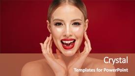  Presentation with vitamin - PPT theme consisting of red background holding vitamin pill background and a coral colored foreground