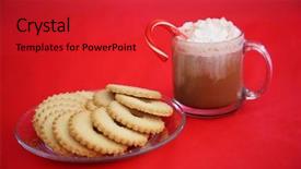  Presentation with christmas chocolate - Presentation design enhanced with red background hot coco background and a red colored foreground