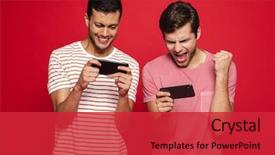  Presentation with cheerful - Colorful PPT layouts enhanced with red background playing game backdrop and a red colored foreground