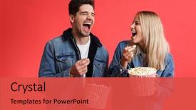  Presentation with red movie - Colorful slide deck enhanced with red background watching movie backdrop and a red colored foreground