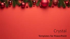 Presentation with christmas red - Theme enhanced with red-background-with-christmas-balls background and a red colored foreground