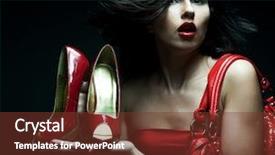  Presentation with fashion shoes - Cool new presentation with fashion model with red bag and red shoes on black background backdrop and a tawny brown colored foreground