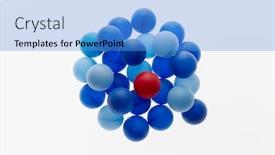  Presentation with red spheres - Colorful slides enhanced with red-ball-among-blue-spheres backdrop and a teal colored foreground