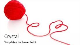  Presentation with thread - Cool new PPT layouts with red ball of woollen red backdrop and a white colored foreground
