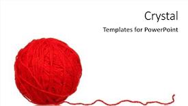  Presentation with knitting - Theme consisting of red ball of yarn background and a white colored foreground