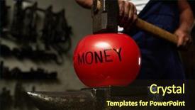  Presentation with red leather cricket ball hitting - Amazing presentation having red ball symbolizing money concept backdrop and a wine colored foreground