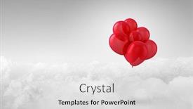  Presentation with balloon - Cool new slide deck with red-balloon-in-sky-mixed backdrop and a light gray colored foreground