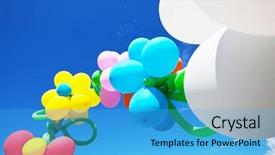  Presentation with festival - Cool new slides with red balloons - air ballon on festival backdrop and a teal colored foreground