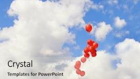  Presentation with balloon - Presentation theme featuring red balloons in the sky background and a light gray colored foreground