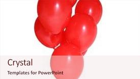  Presentation with balloon - Slide set featuring red balloons isolated on white background and a lemonade colored foreground