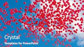  Presentation with balloons - Audience pleasing presentation theme consisting of red balloons on sky backdrop and a teal colored foreground