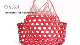  Presentation with bamboo - PPT theme featuring red-bamboo-basket-on-white background and a pink colored foreground
