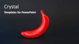  Presentation with banana - Cool new PPT theme with red-banana-isolated-on-background backdrop and a dark gray colored foreground