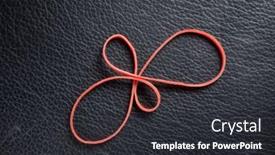  Presentation with band - Presentation theme with red-band-on-a-leather background and a dark gray colored foreground