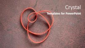  Presentation with band - Slides having red-band-on-a-table background and a coral colored foreground