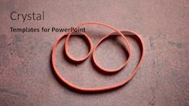  Presentation with band - Presentation theme consisting of red-band-on-a-table background and a coral colored foreground