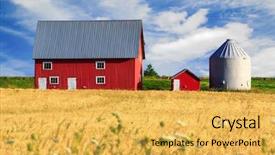  Presentation with barn - Beautiful theme featuring red barn and a field backdrop and a yellow colored foreground