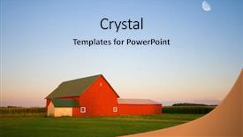  Presentation with barn - Amazing PPT layouts having red barn and the moon backdrop and a light blue colored foreground