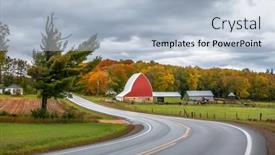  Presentation with barn - Beautiful slide set featuring red-barn-by-the-scenic backdrop and a light blue colored foreground