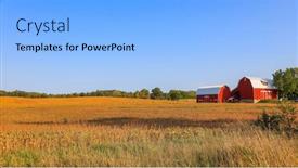  Presentation with barn - PPT theme with red-barn-in-the-middle background and a light blue colored foreground