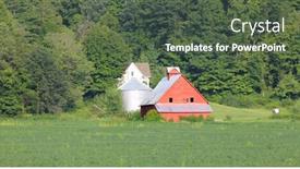  Presentation with corn fields - Beautiful slides featuring red barn in the middle of corn fields backdrop and a tawny brown colored foreground
