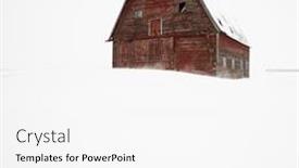  Presentation with barn - Beautiful presentation theme featuring red-barn-in-winter-landscape backdrop and a white colored foreground