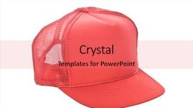  Presentation with baseball - Beautiful slide deck featuring red baseball hat isolated backdrop and a  colored foreground