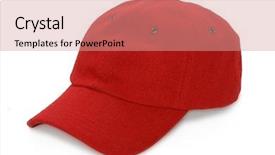  Presentation with baseball - Amazing slide deck having red baseball isolated hat backdrop and a coral colored foreground