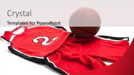  Presentation with basketball - Amazing presentation theme having red-basketball-uniform-on-white backdrop and a lemonade colored foreground
