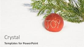  Presentation with joy - Slide deck featuring red-bauble-on-fresh-snow background and a sky blue colored foreground