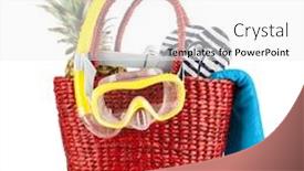  Presentation with beach bag - Beautiful PPT layouts featuring red beach bag isolated on white background backdrop and a white colored foreground