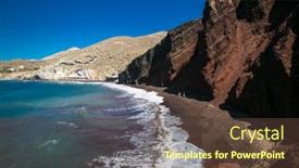  Presentation with ancient village - PPT layouts with red-beach-famous-and-beautiful background and a tawny brown colored foreground