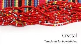  Presentation with colored - PPT theme having red beads on a colored background and a white colored foreground