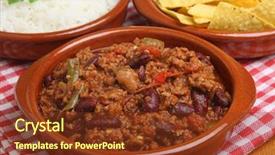  Presentation with red chilli - Presentation theme having red beans - beef chilli with tortilla chips background and a tawny brown colored foreground