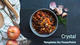  Presentation with tomato ketchup single red - Amazing theme having red beans and vegetables stew backdrop and a  colored foreground