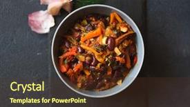  Presentation with tomato ketchup single red - PPT layouts featuring red beans and vegetables stew background and a  colored foreground