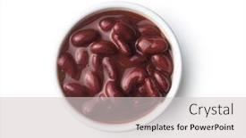  Presentation with beans - Colorful presentation design enhanced with red-beans-in-tomato-sauce backdrop and a light gray colored foreground