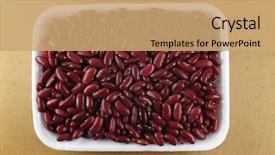  Presentation with brown bear baby shoes - Colorful theme enhanced with red beans on brown background backdrop and a  colored foreground