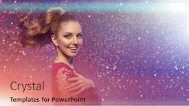  Presentation with waves red - PPT theme with red-beautiful-fashion-woman-model background and a coral colored foreground